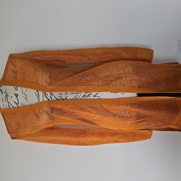 WHITE HOUSE BLACK MARKET NET COVERUP OPEN DUSTER CARDIGAN NWT XS AURA GOLD - Picture 6 of 14